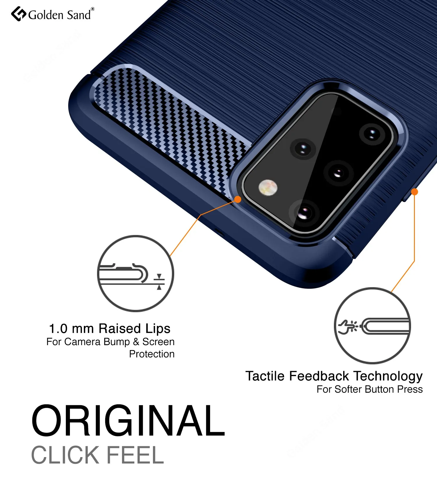 Carbon Fibre Series Shockproof Armor Back Cover for Samsung Galaxy S20 Plus 6.7 inch, Blue