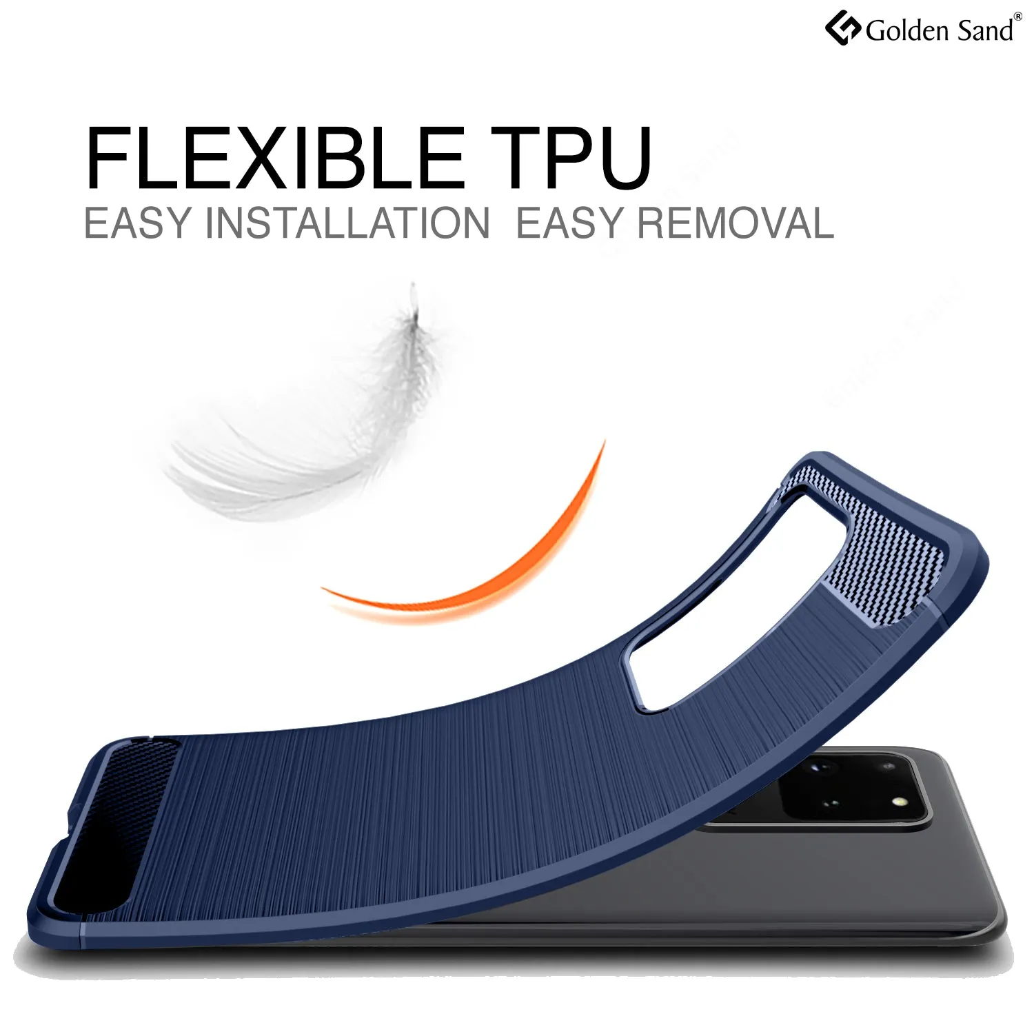Carbon Fibre Series Shockproof Armor Back Cover for Samsung Galaxy S20 Ultra 6.9 inch, Blue