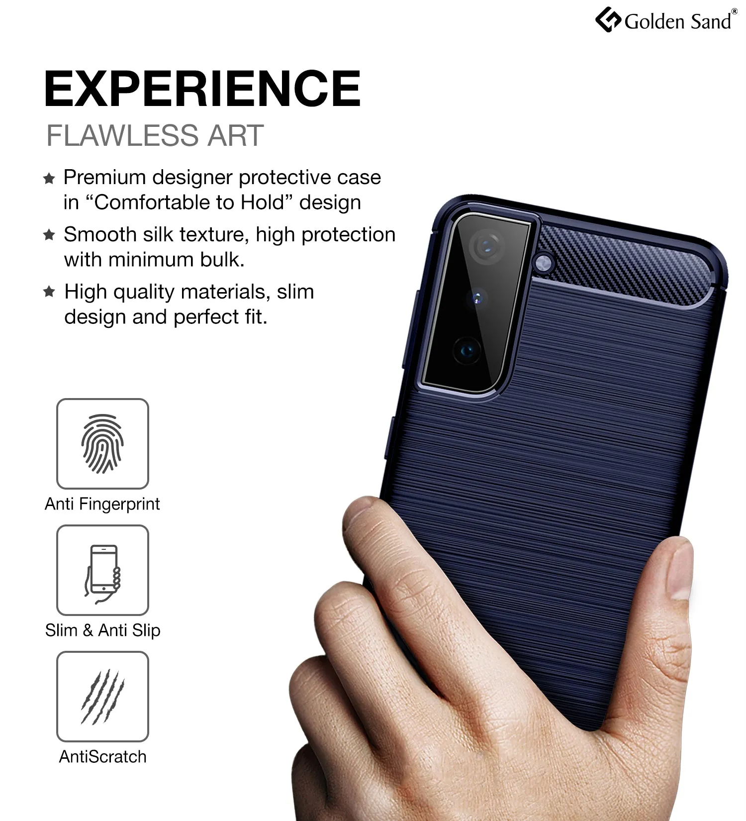 Carbon Fibre Series Shockproof Armor Back Cover for Samsung Galaxy S21 5G, 6.2 inch, Blue