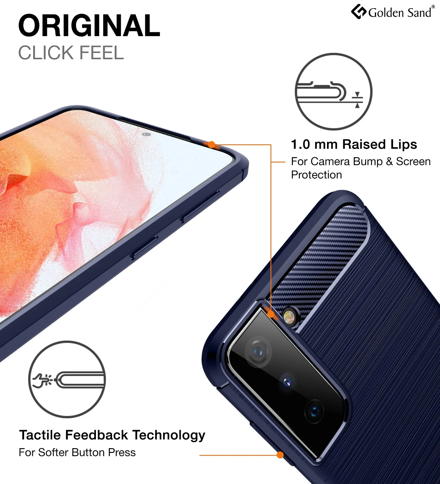 Carbon Fibre Series Shockproof Armor Back Cover for Samsung Galaxy S21 5G, 6.2 inch, Blue