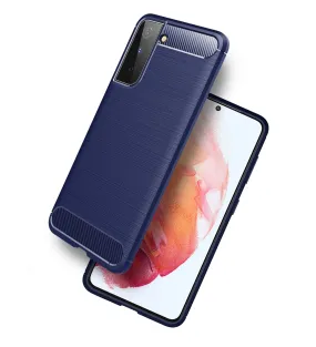 Carbon Fibre Series Shockproof Armor Back Cover for Samsung Galaxy S21 5G, 6.2 inch, Blue