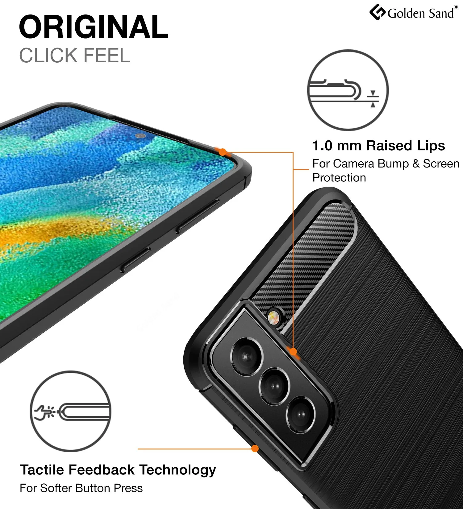 Carbon Fibre Series Shockproof Armor Back Cover for Samsung Galaxy S21 FE 5G, Samsung Galaxy S21 FE 5G 2023 (Snapdragon 888), 6.41 inch, Black