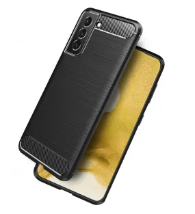Carbon Fibre Series Shockproof Armor Back Cover for Samsung Galaxy S22  Plus 5G, 6.6 inch, Black