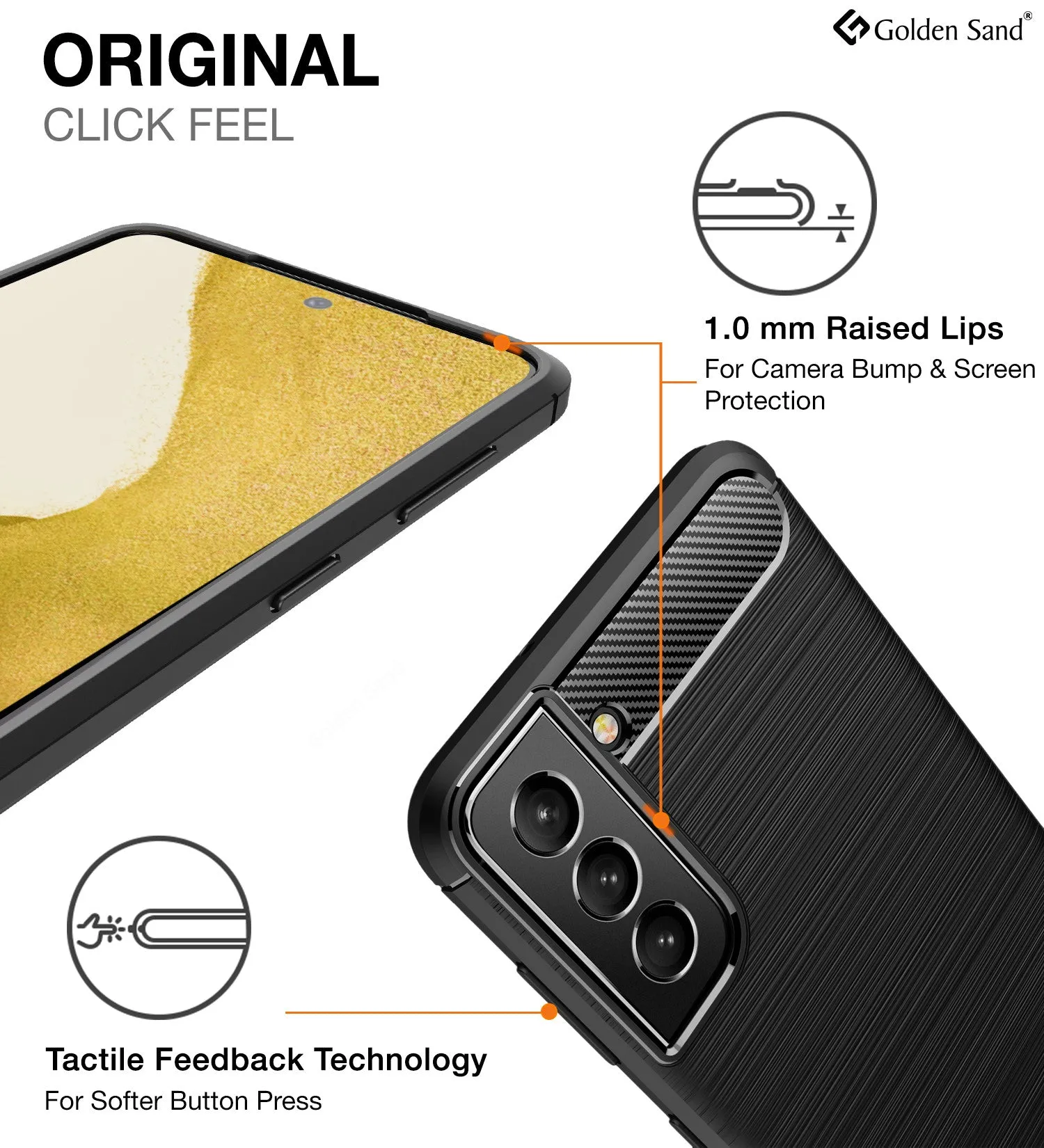 Carbon Fibre Series Shockproof Armor Back Cover for Samsung Galaxy S22  Plus 5G, 6.6 inch, Black
