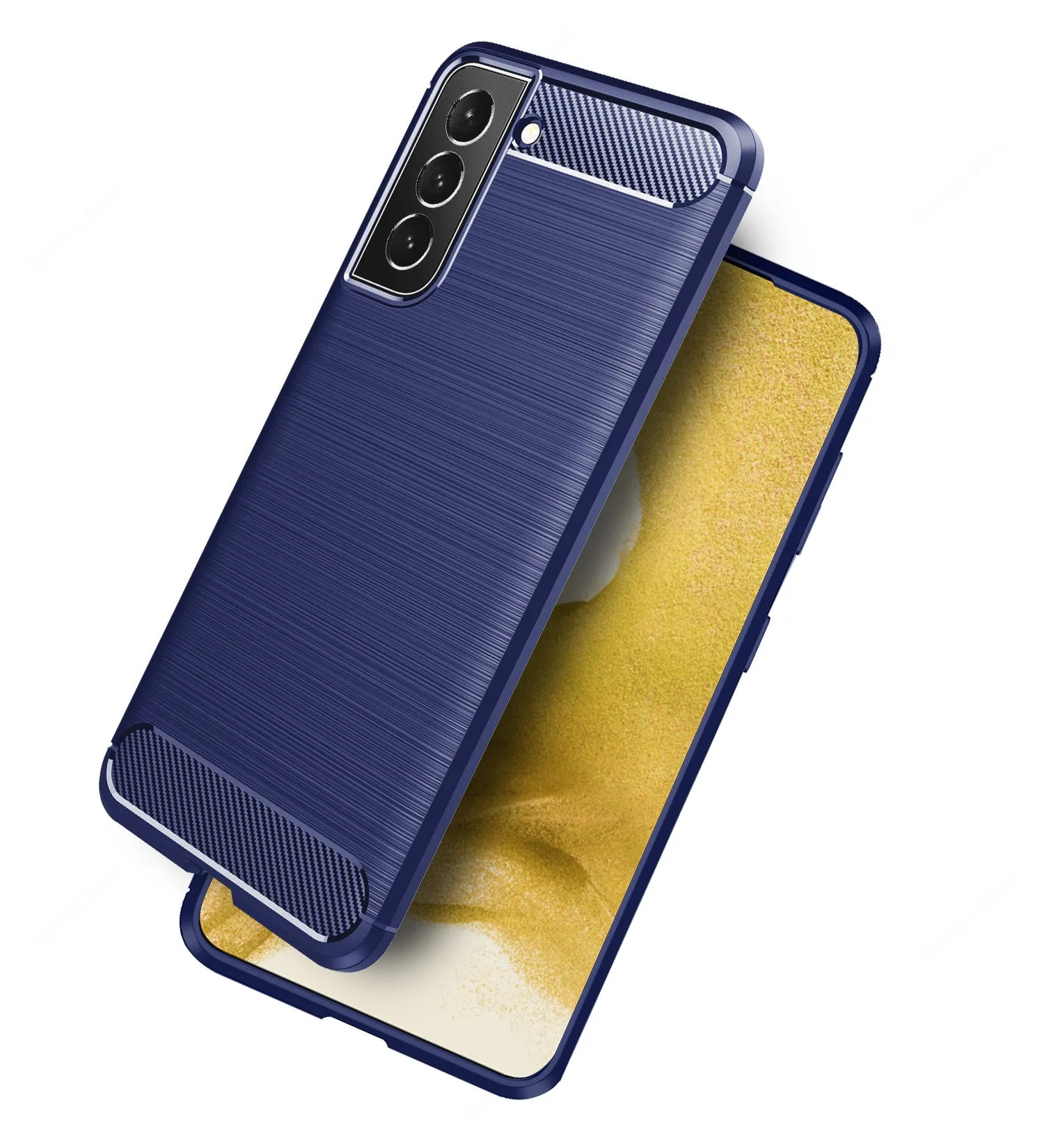 Carbon Fibre Series Shockproof Armor Back Cover for Samsung Galaxy S22  Plus 5G, 6.6 inch, Blue