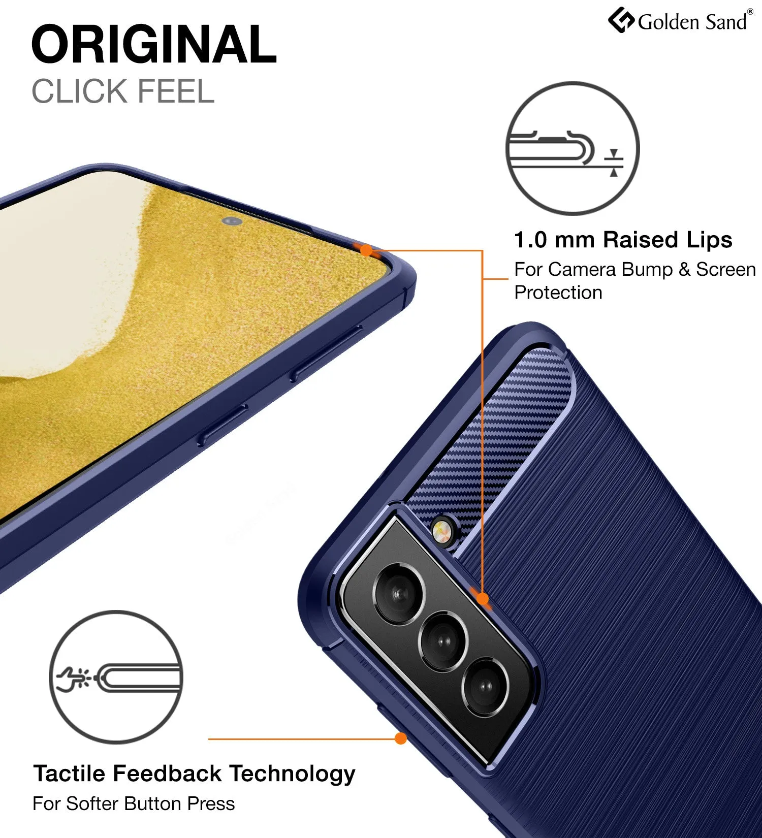 Carbon Fibre Series Shockproof Armor Back Cover for Samsung Galaxy S22  Plus 5G, 6.6 inch, Blue