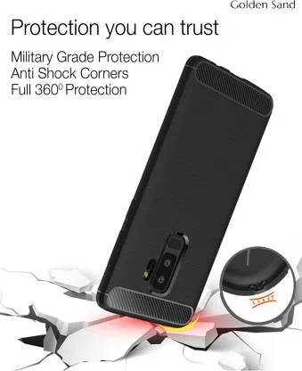 Carbon Fibre Series Shockproof Armor Back Cover for Samsung Galaxy S9 Plus, 6.2 inch, Black