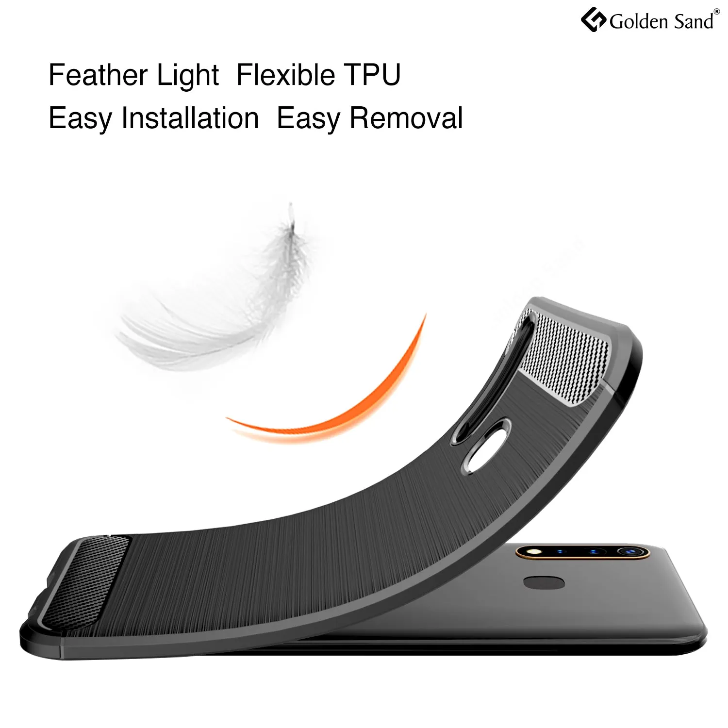 Carbon Fibre Series Shockproof Armor Back Cover for Vivo U20, Vivo Y19 6.53 inch, Black