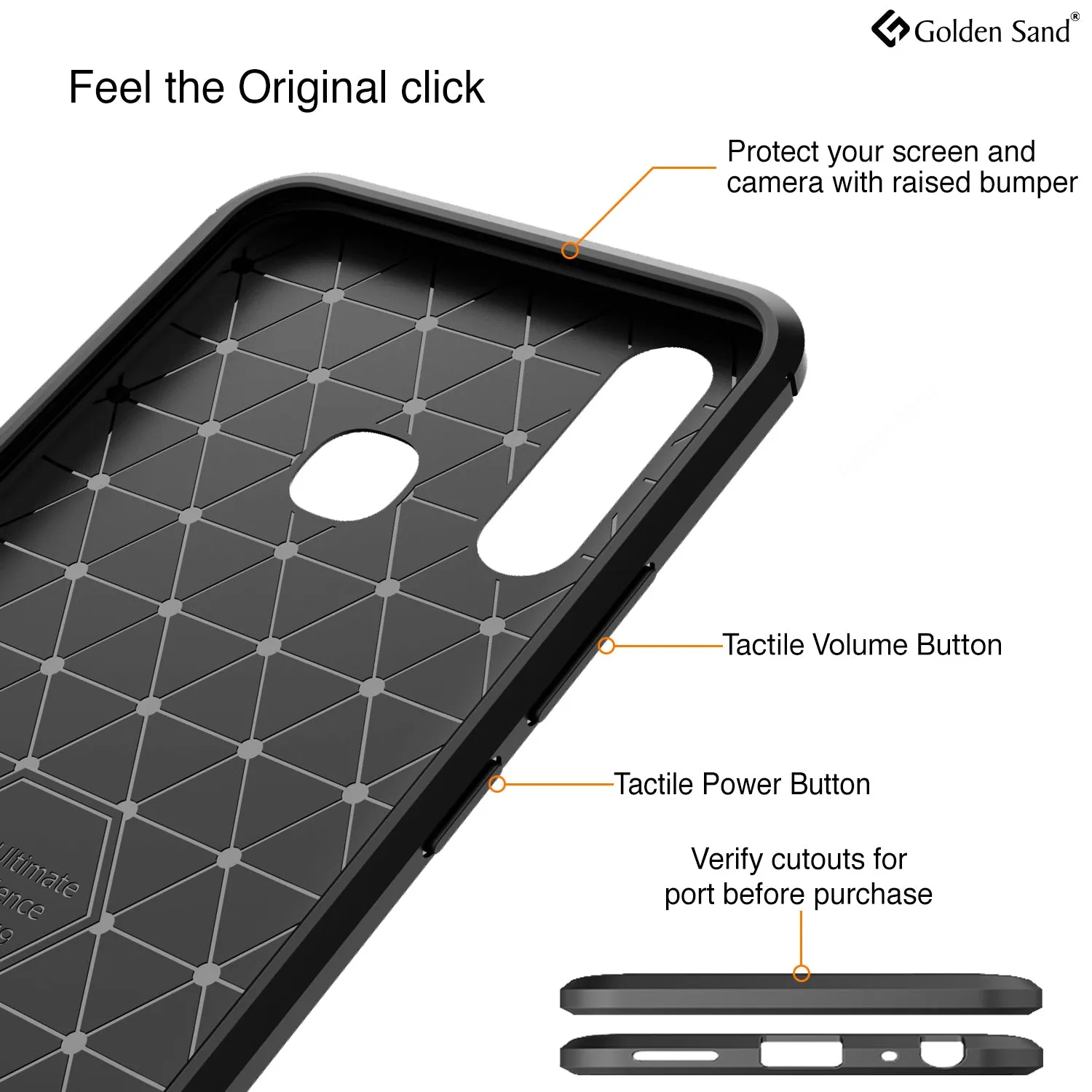 Carbon Fibre Series Shockproof Armor Back Cover for Vivo U20, Vivo Y19 6.53 inch, Black