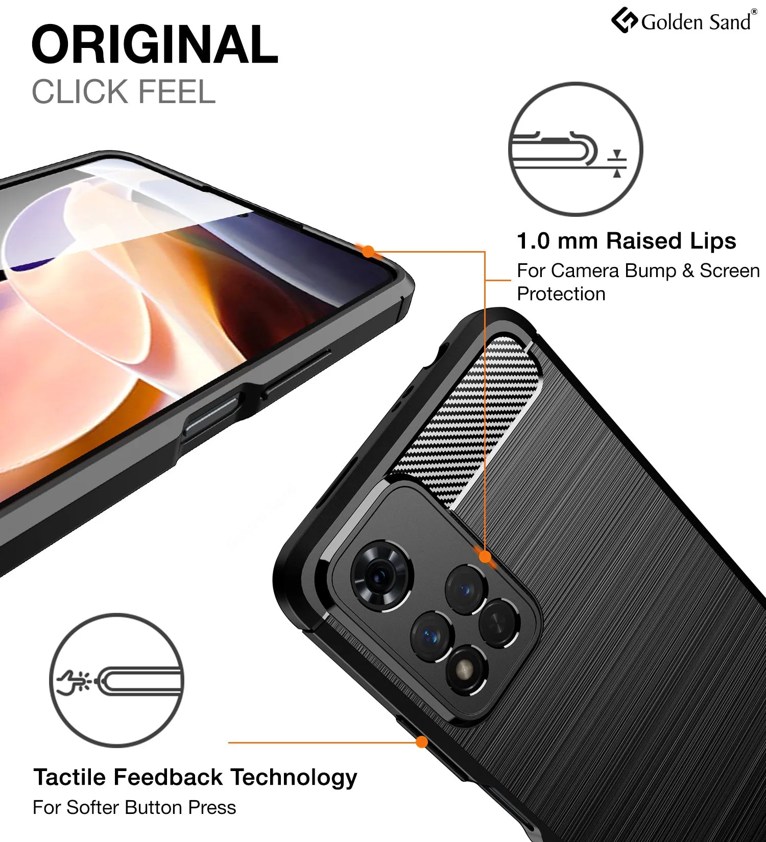 Carbon Fibre Series Shockproof Armor Back Cover for Xiaomi 11i, Xiaomi 11i HyperCharge 5G, 6.67 inch, Mysterious Black