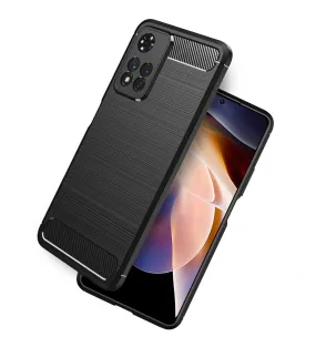Carbon Fibre Series Shockproof Armor Back Cover for Xiaomi 11i, Xiaomi 11i HyperCharge 5G, 6.67 inch, Mysterious Black