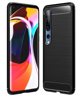 Carbon Fibre Series Shockproof Armor Back Cover for Xiaomi Mi 10 5G, Mi 10 Pro 6.67 inch, Black