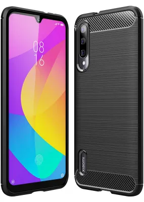 Carbon Fibre Series Shockproof Armor Back Cover for Xiaomi Mi A3 6.1 inch, Black