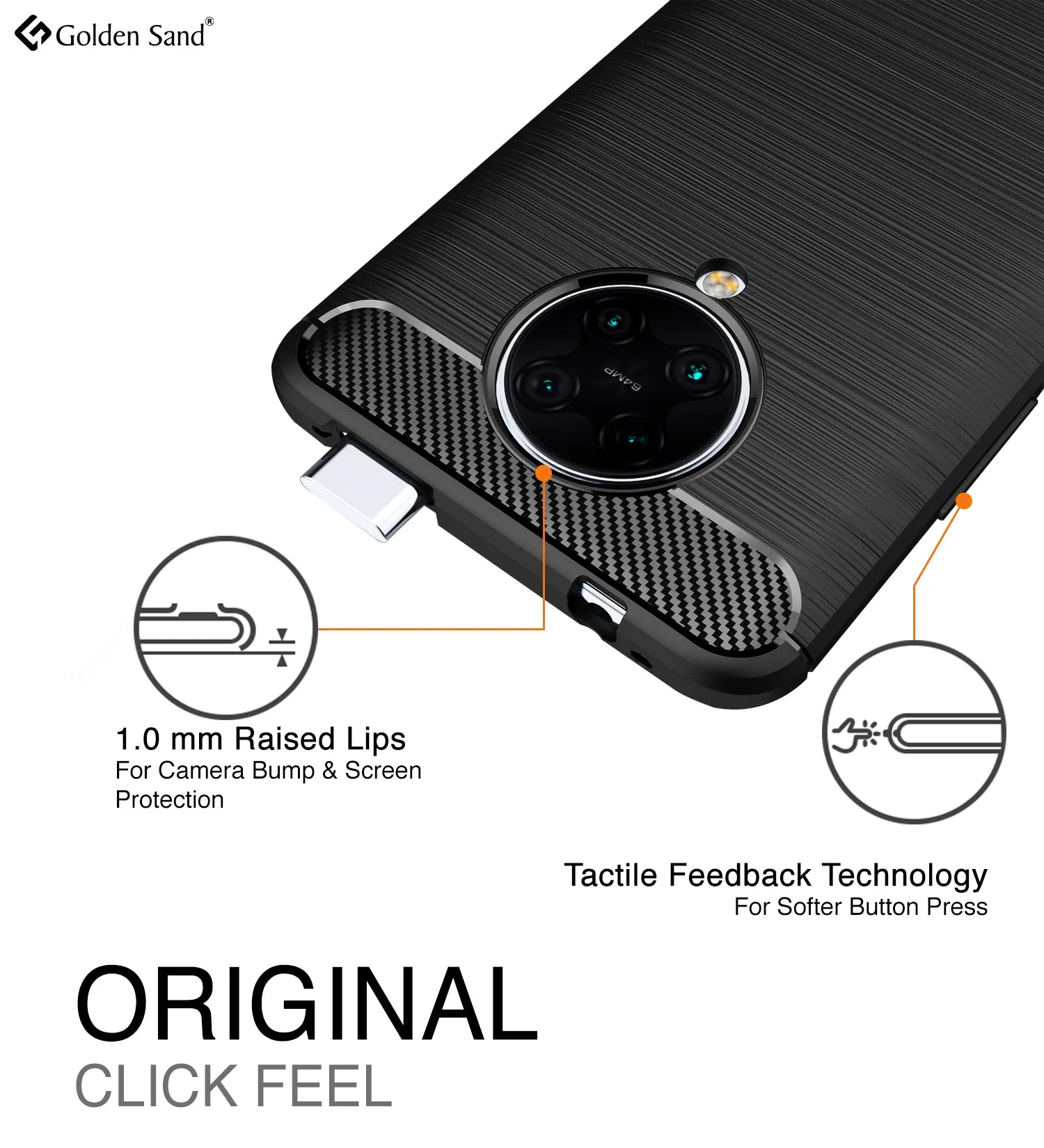 Carbon Fibre Series Shockproof Armor Back Cover for Xiaomi Poco F2 Pro 6.67 inch, Black