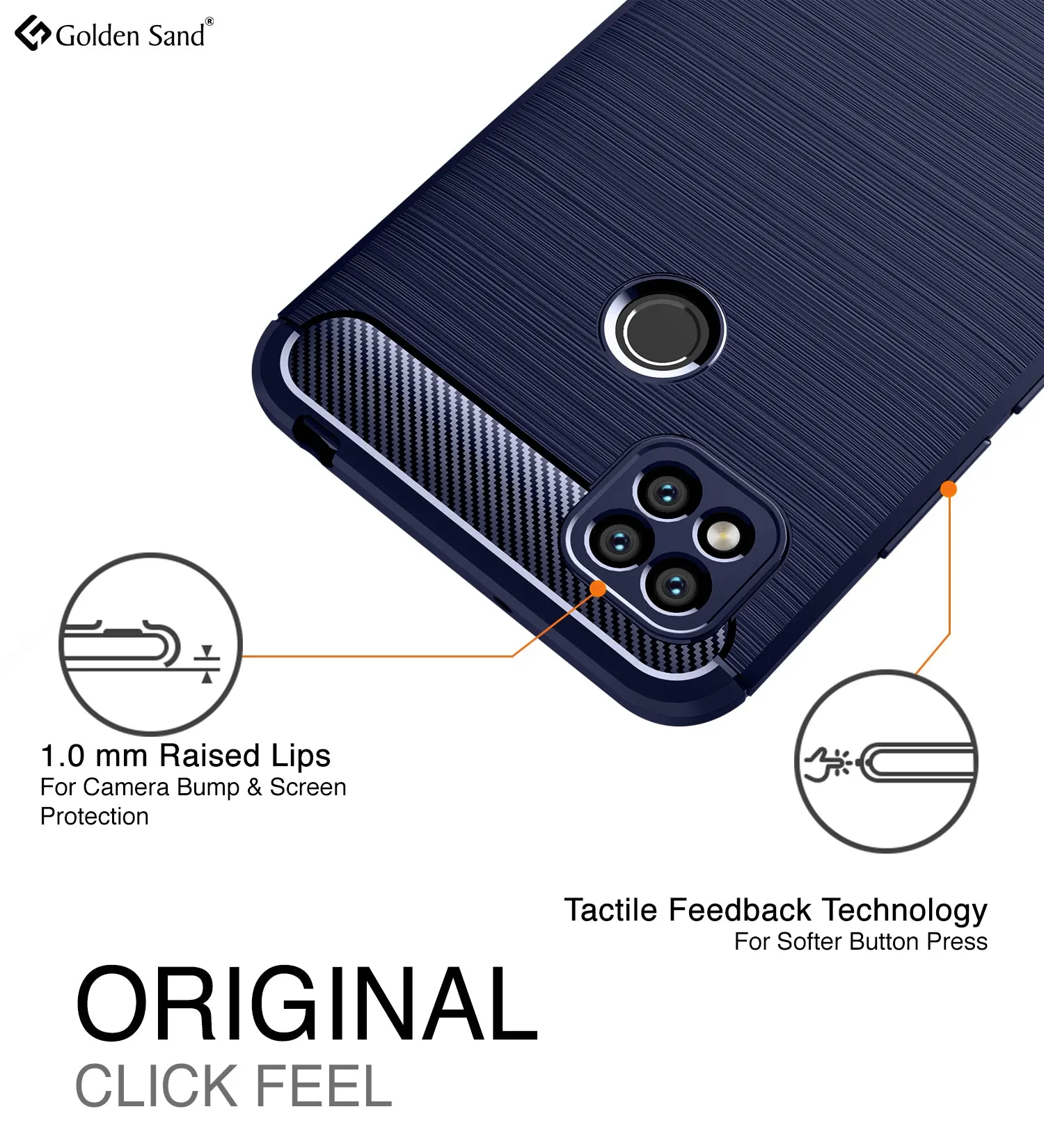 Carbon Fibre Series Shockproof Armor Back Cover for Xiaomi Redmi 9, 6.53 inch, Blue
