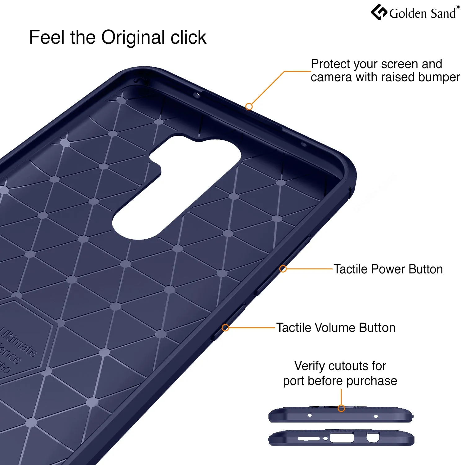 Carbon Fibre Series Shockproof Armor Back Cover for Xiaomi Redmi Note 8 Pro 6.53 inch, Blue