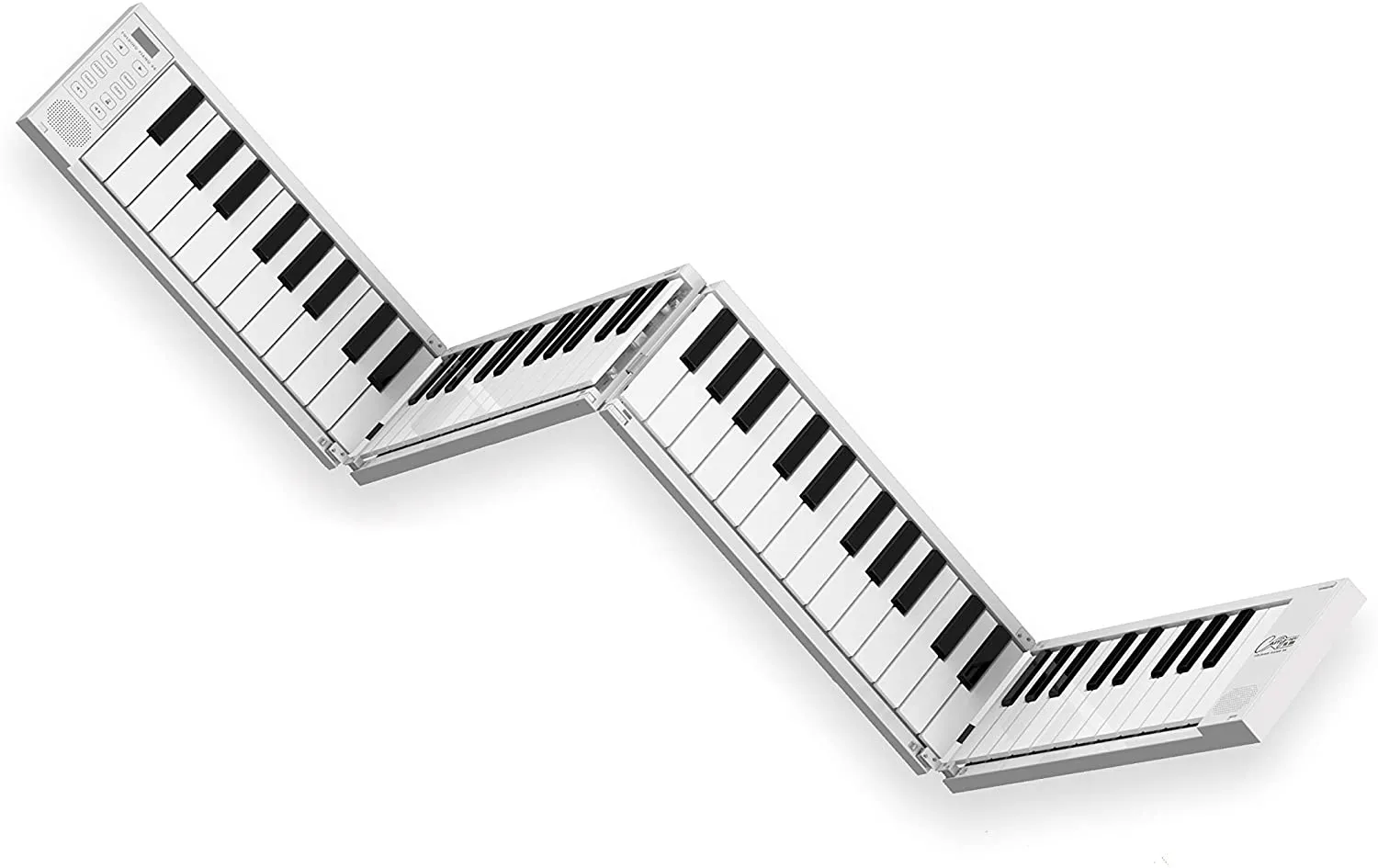 Carry-on Folding Piano - White Portable Digital 88 Key Piano Keyboard