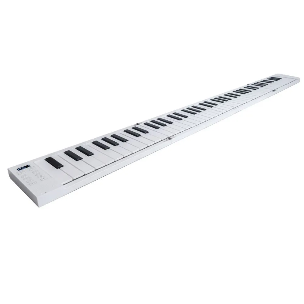Carry-on Folding Piano - White Portable Digital 88 Key Piano Keyboard