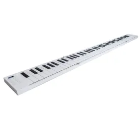 Carry-on Folding Piano - White Portable Digital 88 Key Piano Keyboard