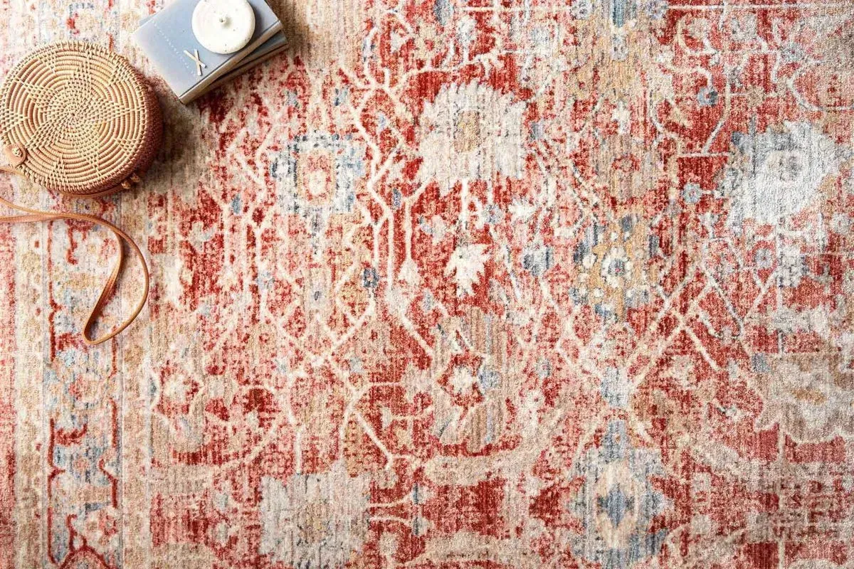 Claire CLE-01 Red/Ivory Rug