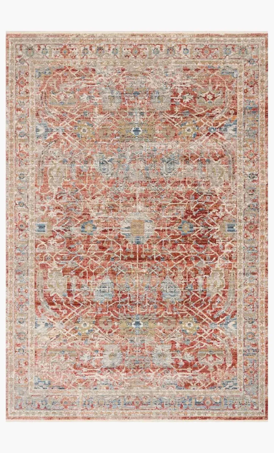 Claire CLE-01 Red/Ivory Rug