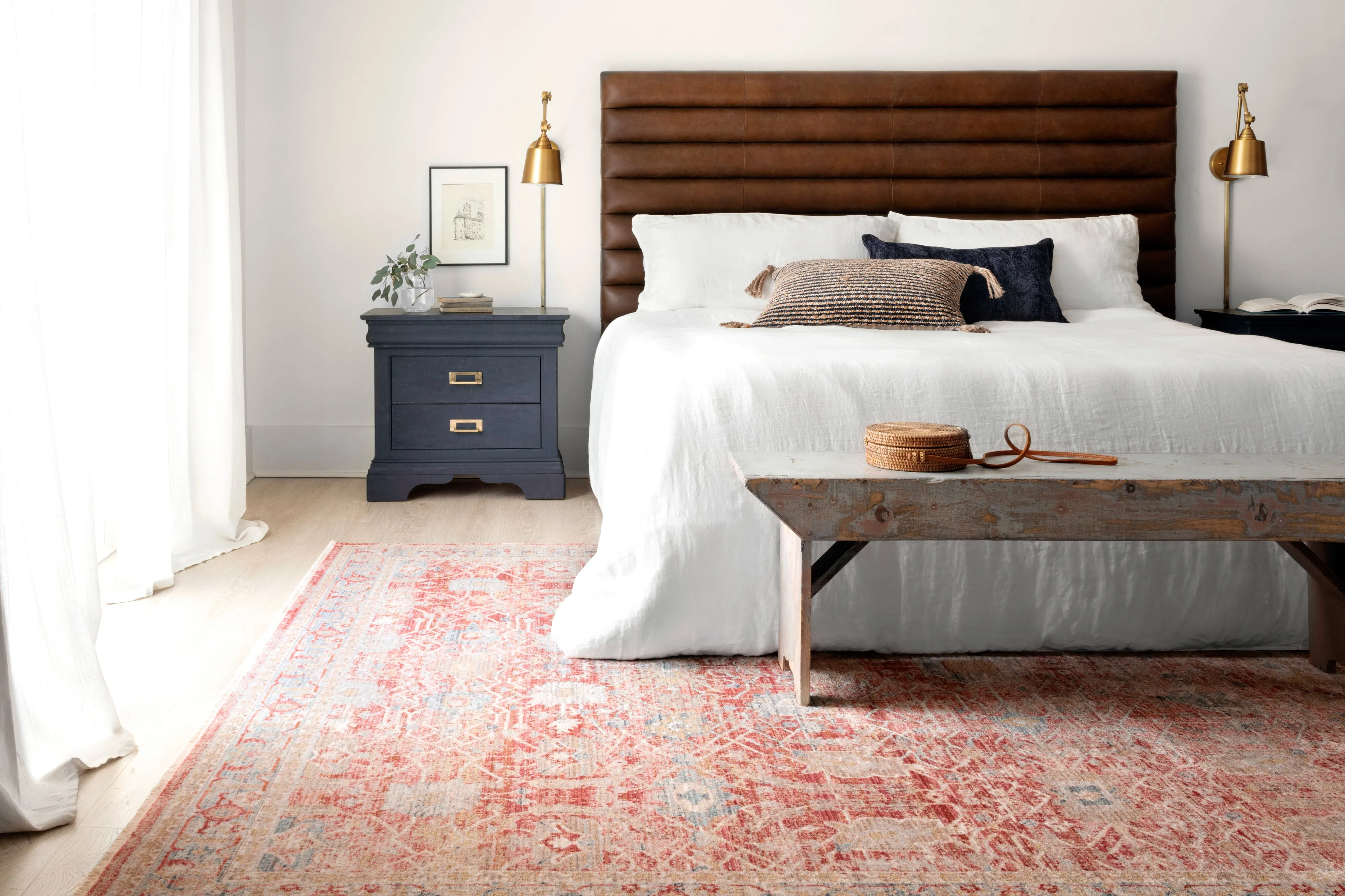 Claire Rug in Red & Ivory
