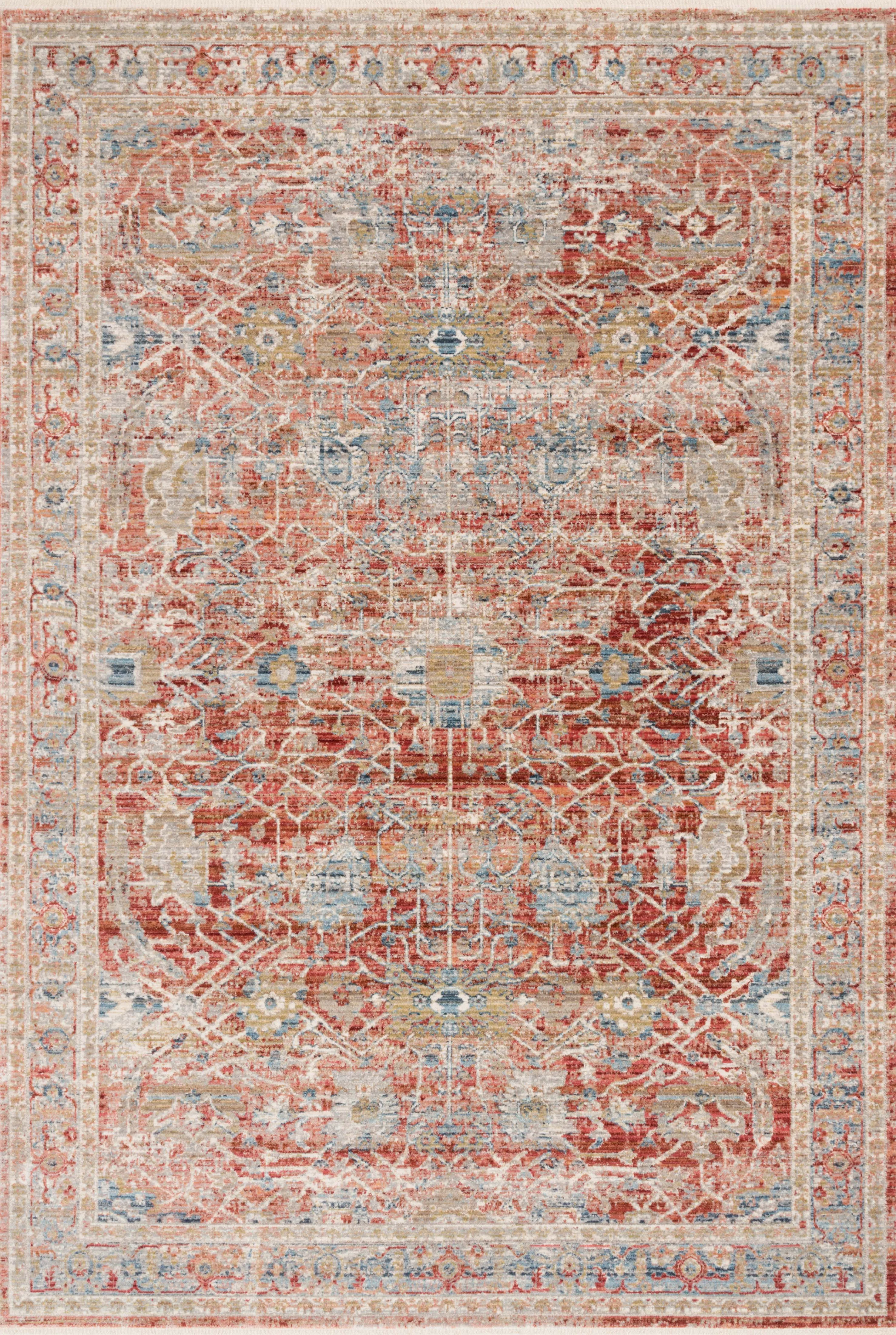 Claire Rug in Red & Ivory