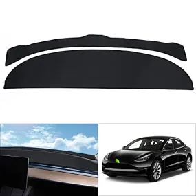 Custom Fit for Dash Cover Mat Tesla Model Y 2020 2021 2022 Interior Accessories Ice Fabric Nonslip Dashboard Mat No Glare Windshield Protector Black