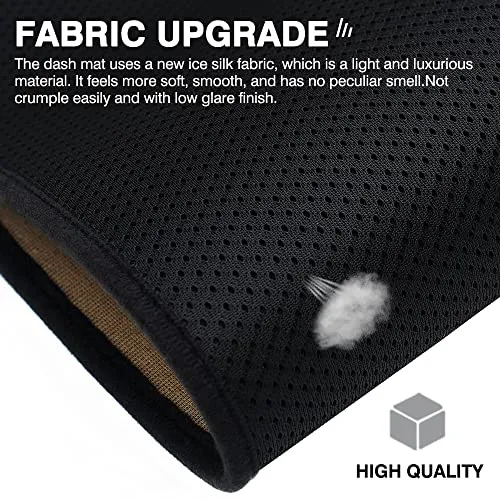 Custom Fit for Dash Cover Mat Tesla Model Y 2020 2021 2022 Interior Accessories Ice Fabric Nonslip Dashboard Mat No Glare Windshield Protector Black
