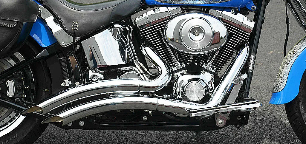 CUSTOM LSD CHROME EXHAUST, W/ HEAT SHIELDS