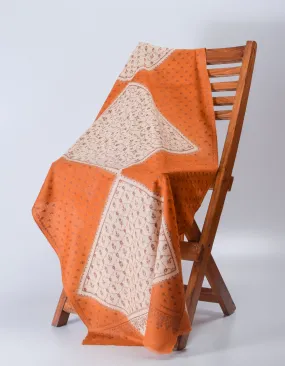 Dual-shade bronze cream Handwoven Sozni Jaali Embroidered Cashmere Pashmina Stole