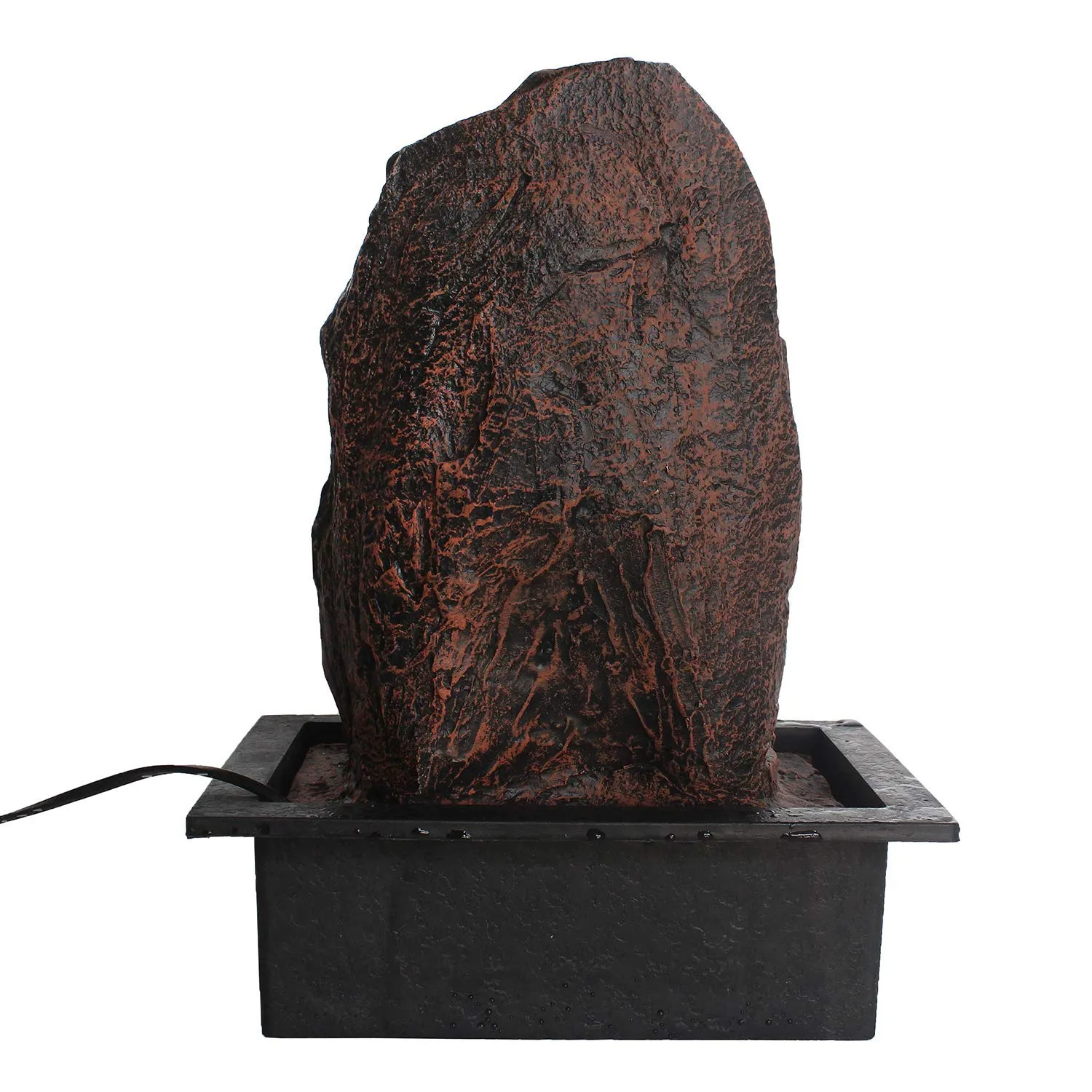 eCraftIndia Golden Brown Ganesha 6 Step Polyresin Water Fountain with Led Lights (12" x 15" Inch | Golden Brown)