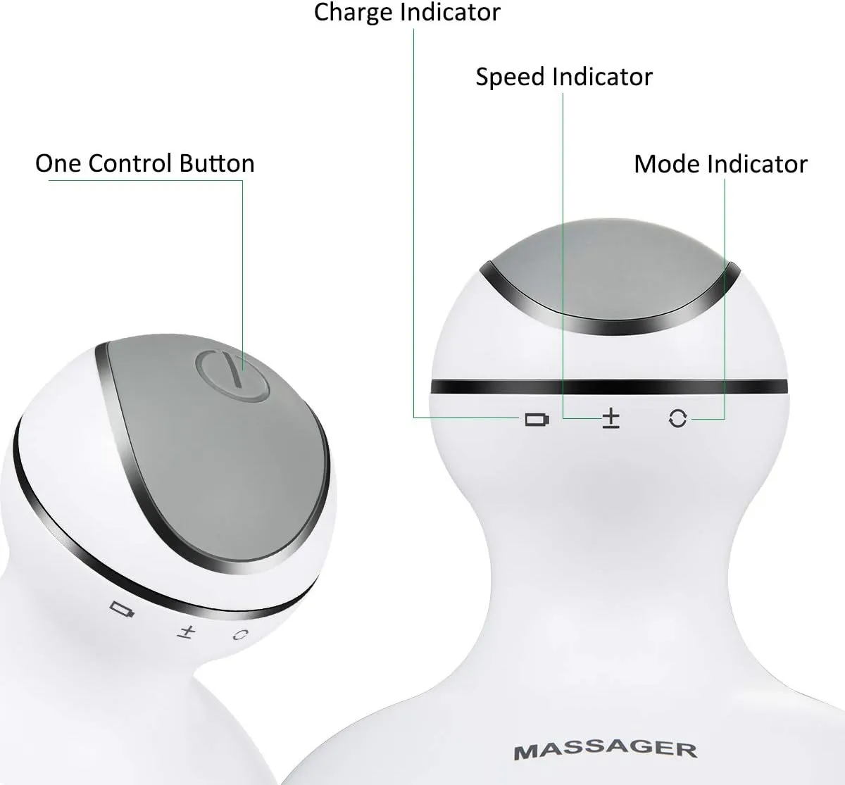 Electric Scalp Massager Portable Handheld with Tissue Kneading 84 Nodes Gifts Idea Stress Release Full Body Massage for Muscles Back Shoulder Calf Pain (White-Grey)