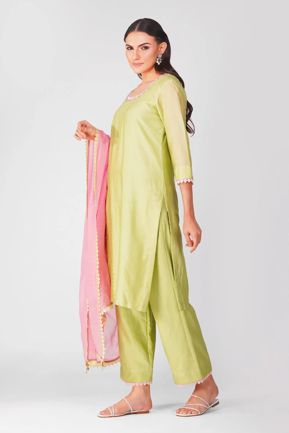 Embroidered Kurta Set with Dupatta