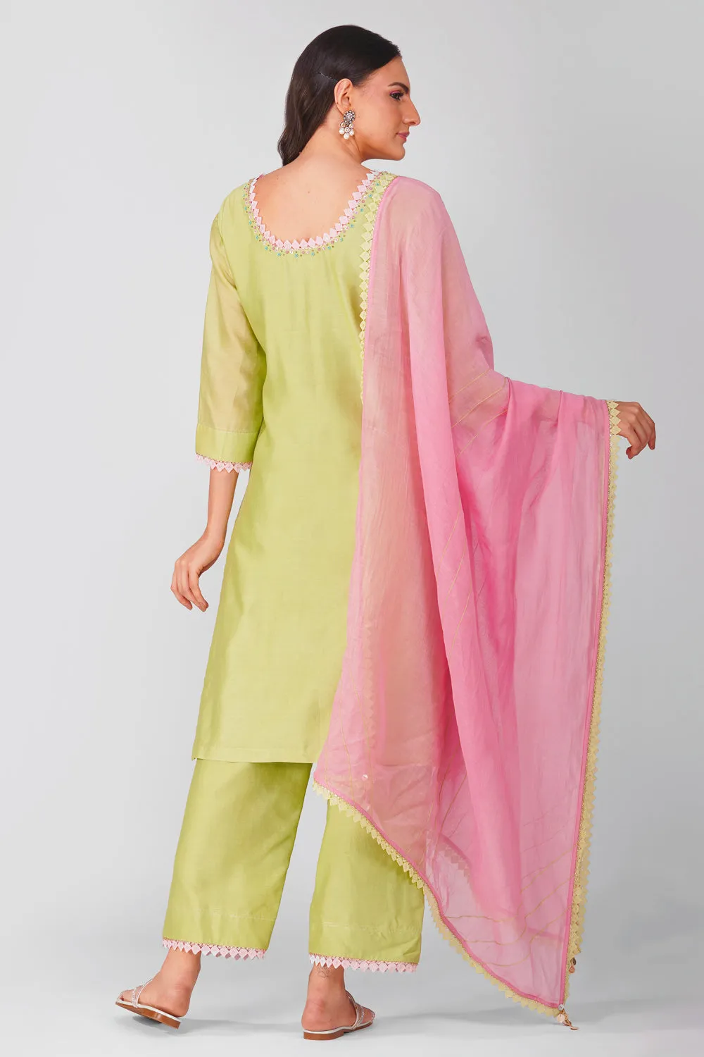 Embroidered Kurta Set with Dupatta