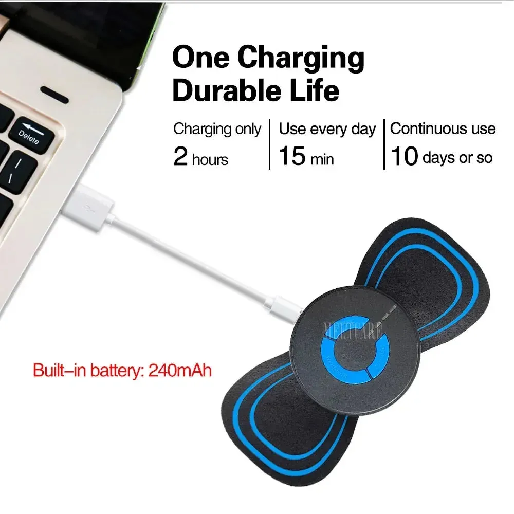 EMS Cervical Spine Neck Massager with Mini Stickers – 6-Mode Vibration Muscle Body Massager for Pain Relief