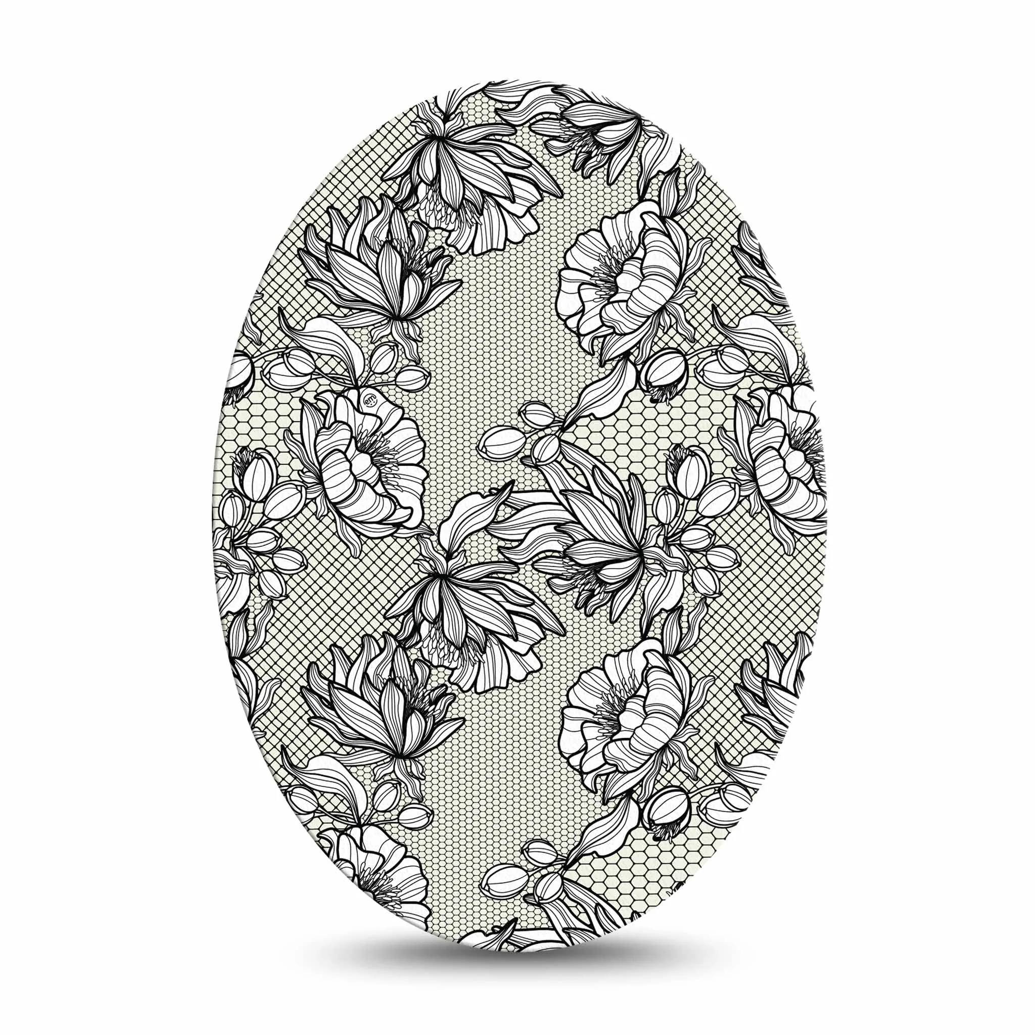 ExpressionMed Black Lace Adhesive Patch Oval