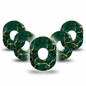 ExpressionMed Green & Gold Marble Adhesive Patch Dexcom G7/Dexcom ONE 