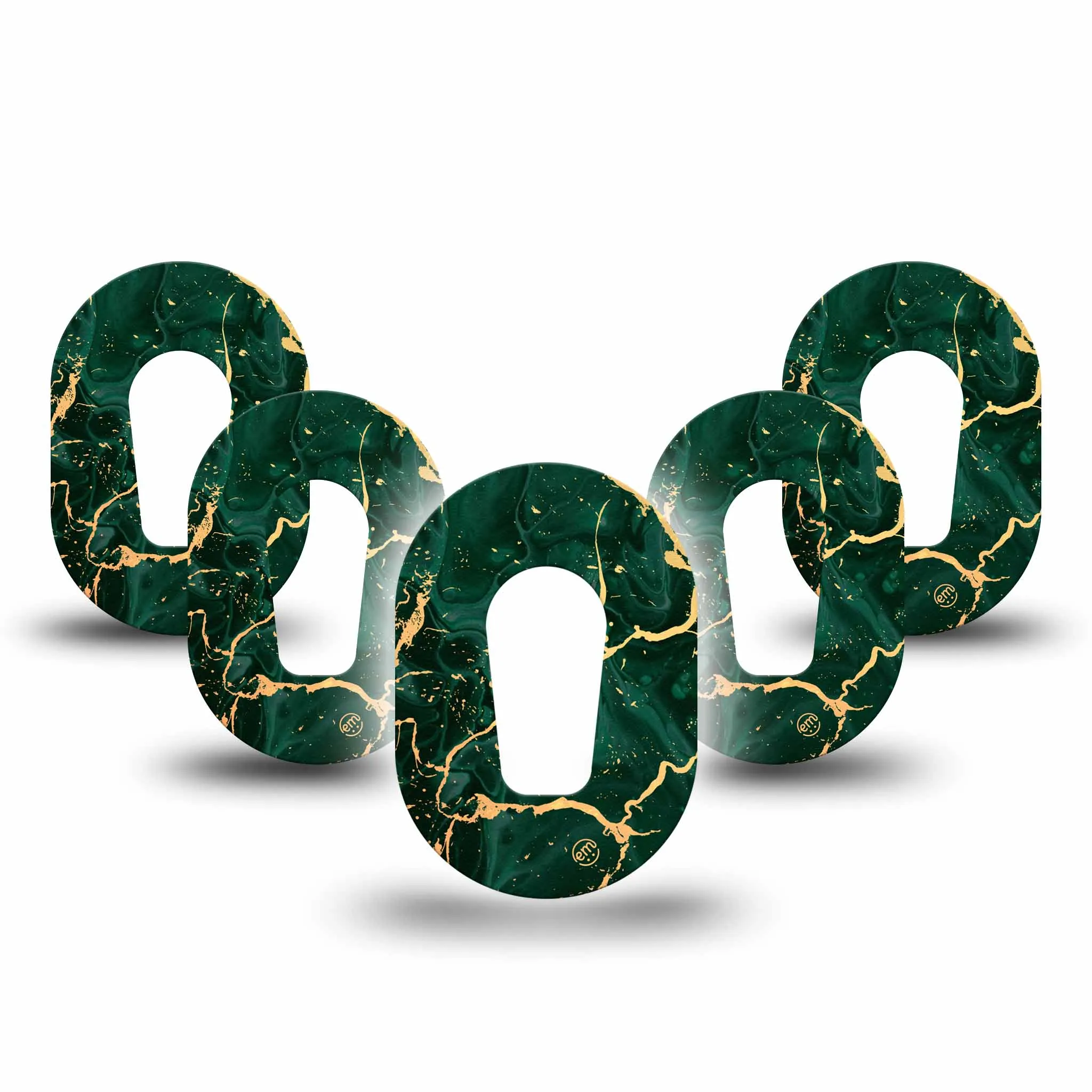 ExpressionMed Mini Green & Gold Marble Adhesive Patch Dexcom G6/One