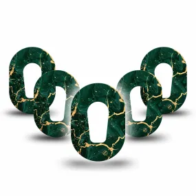 ExpressionMed Mini Green & Gold Marble Adhesive Patch Dexcom G6/One