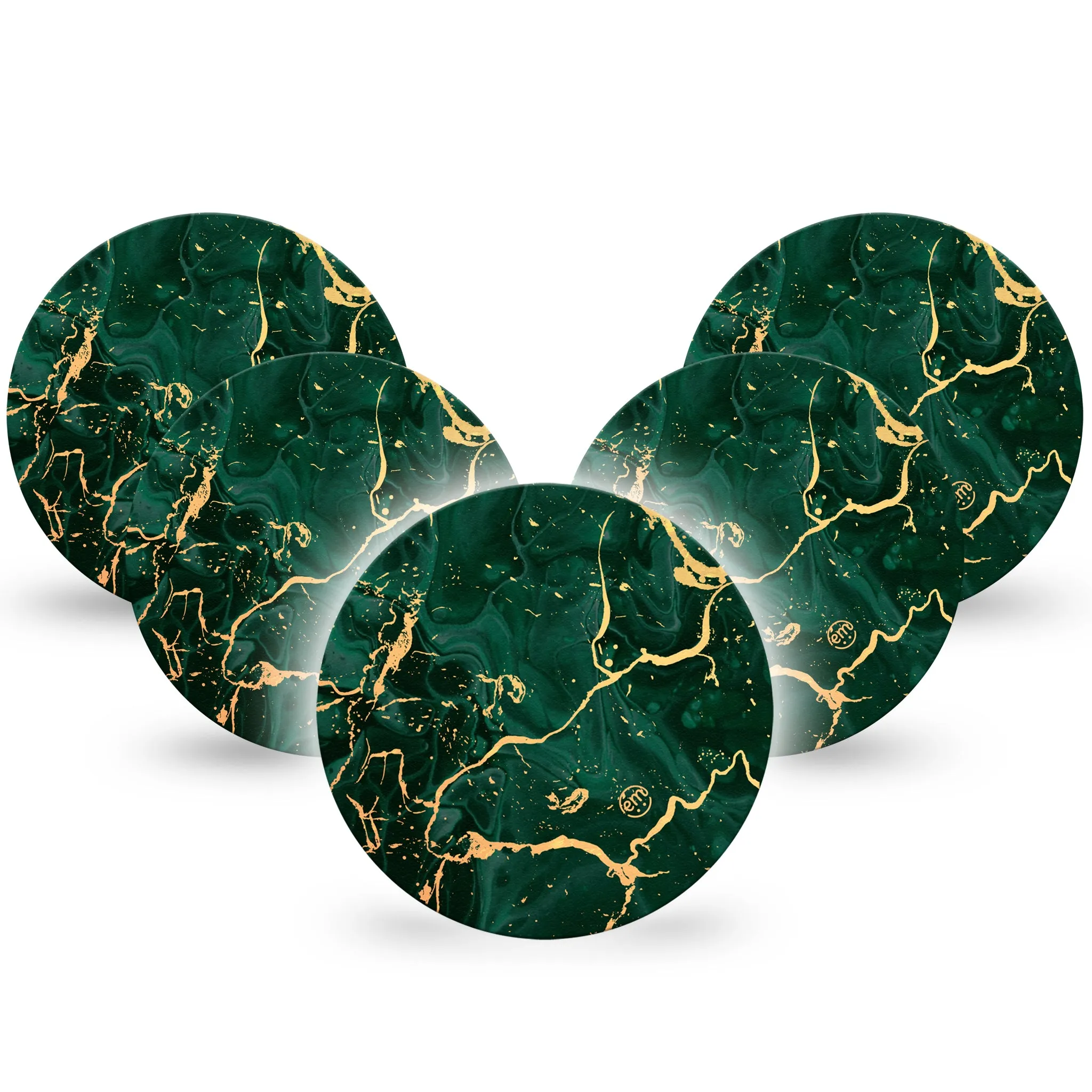 ExpressionMed OverPatch Green & Gold Marble Adhesive Patch Freestyle Libre 2 or 3