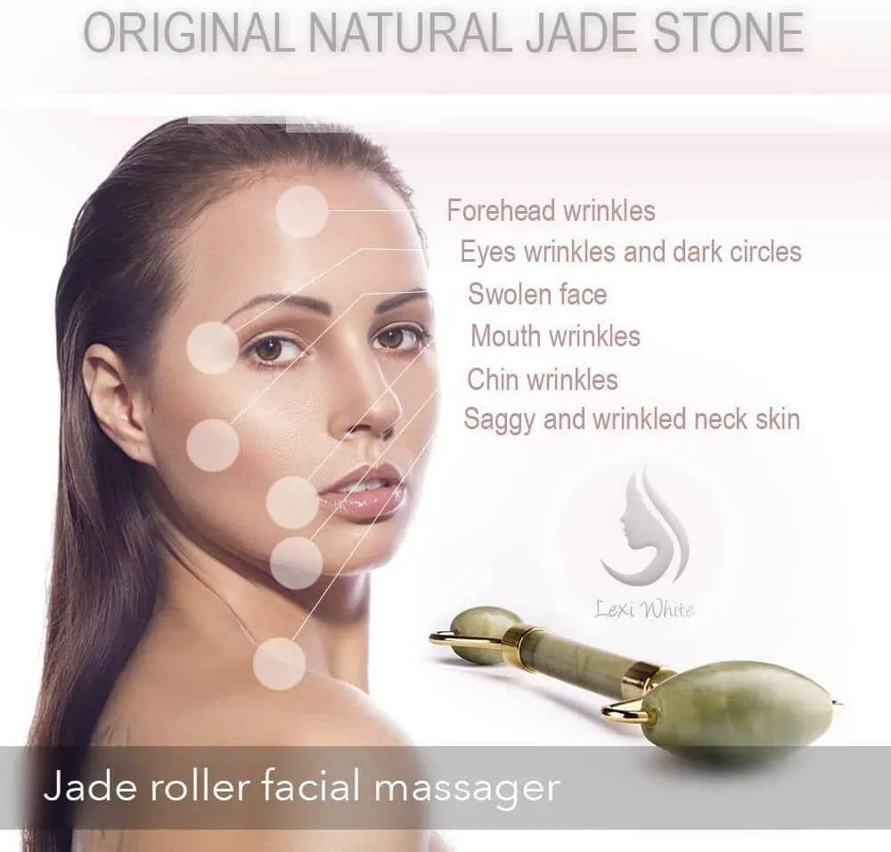 Face Massager Jade Roller Face Roller 100% Natural Jade Stone