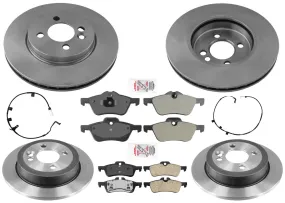 F&R Disc Brake Rotors Pads Sensors for Mini Cooper Base Hatchback 2007-2008