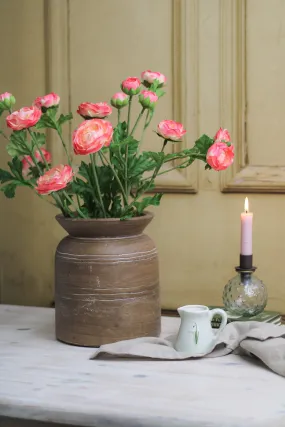 Faux Coral Ranunculus Spray