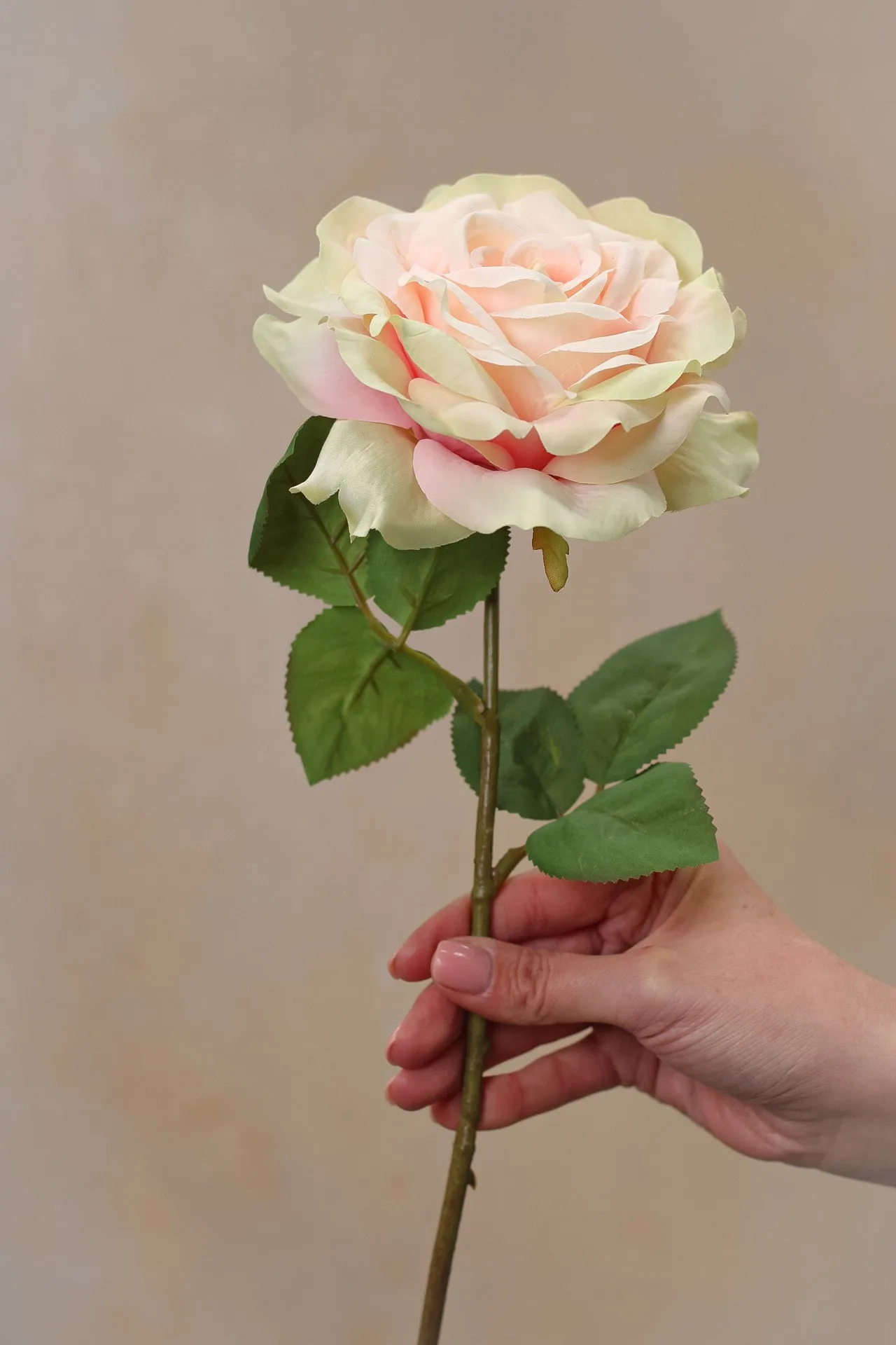 Faux Pink Dawn Rose Stem