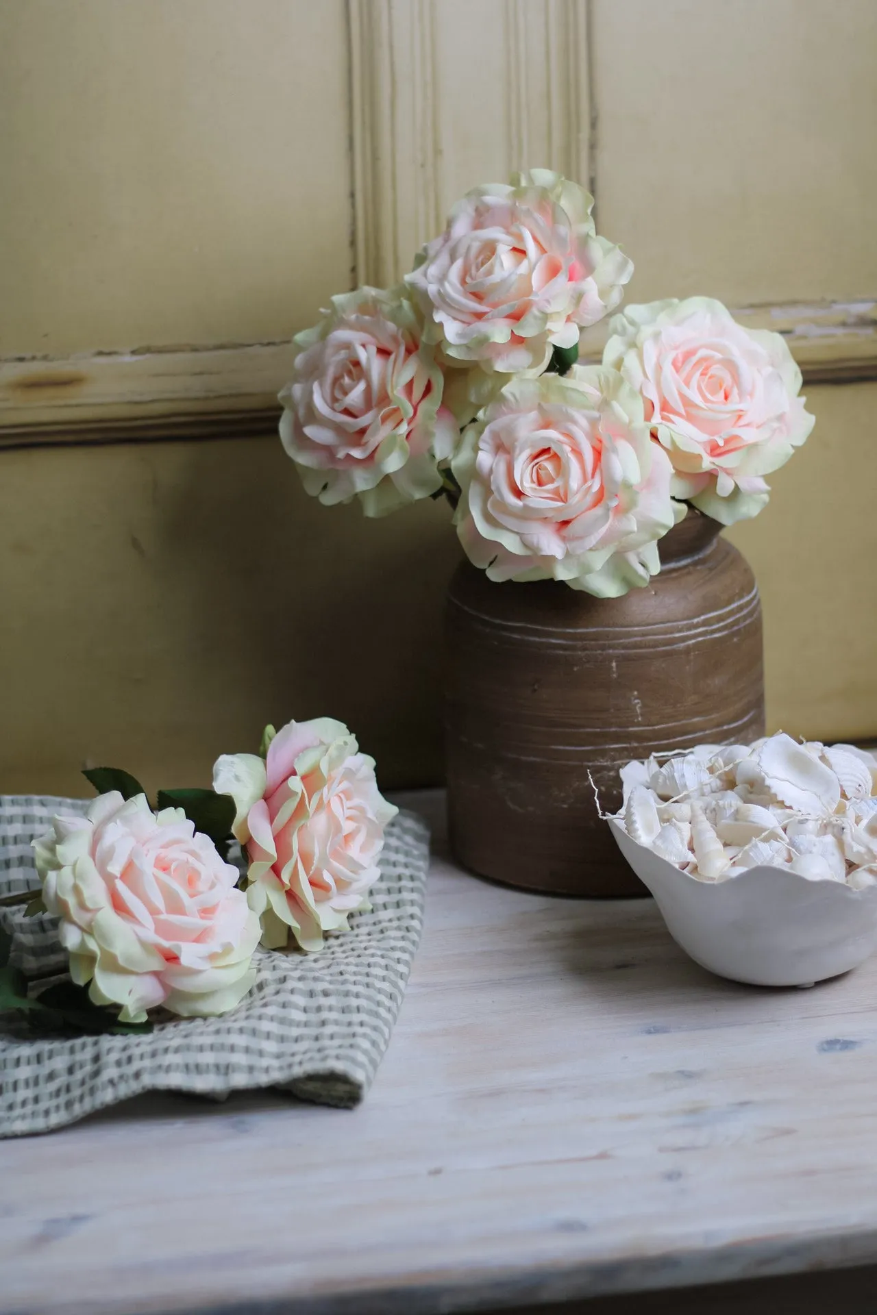 Faux Pink Dawn Rose Stem