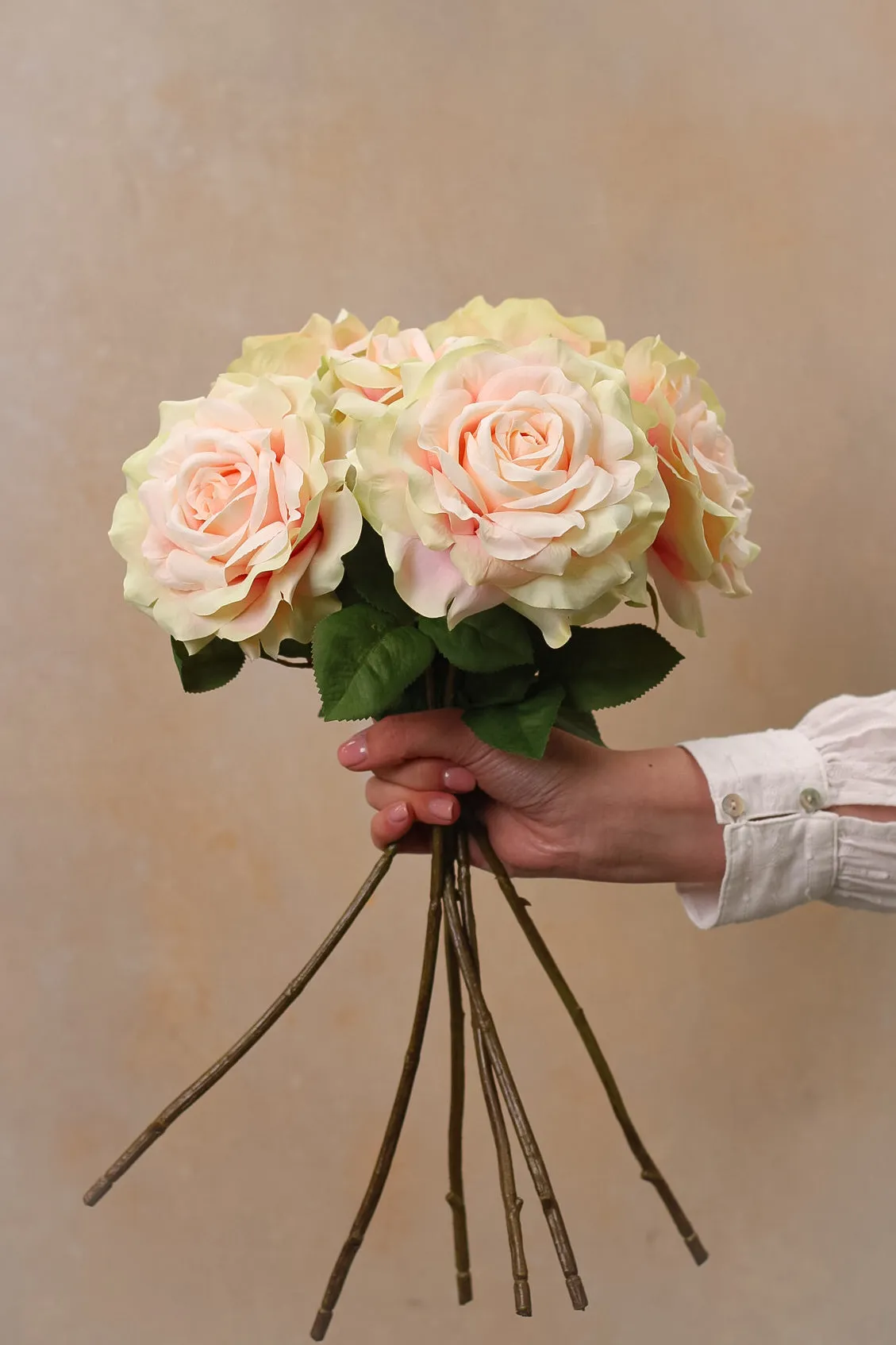Faux Pink Dawn Rose Stem