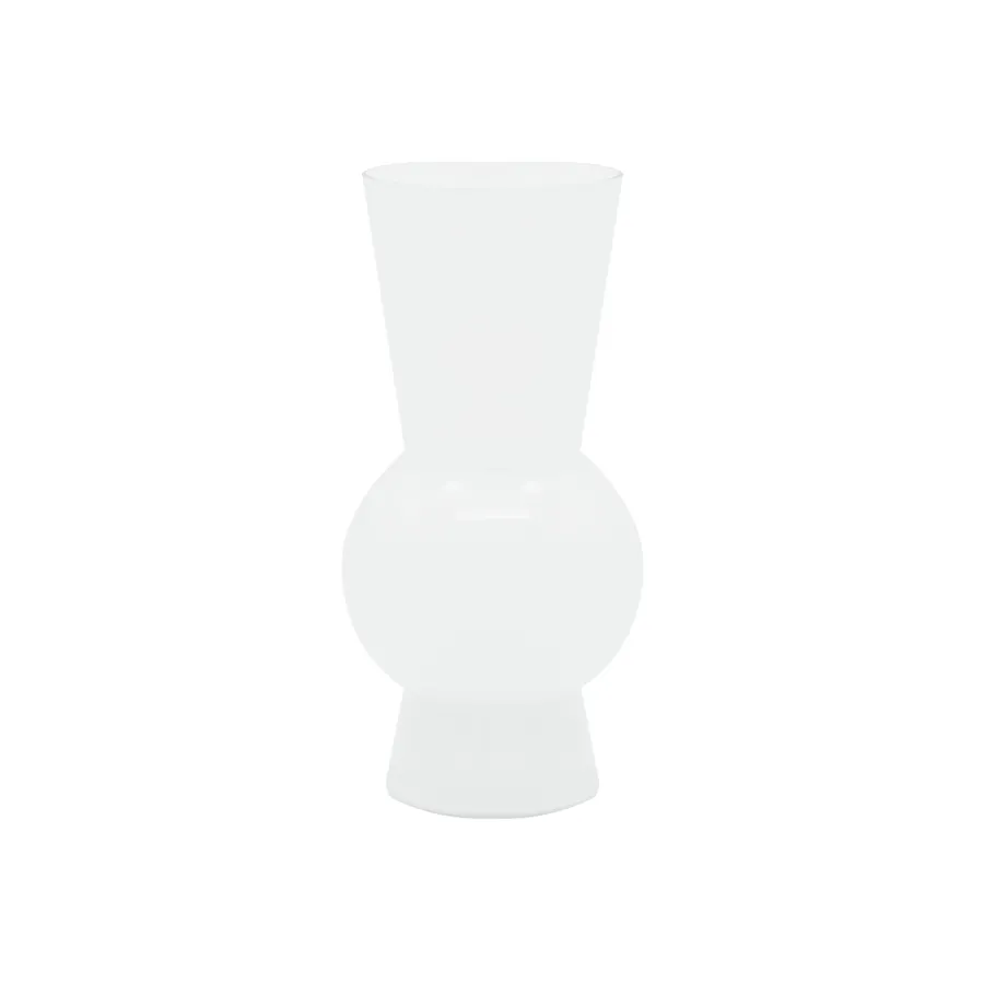 Flordel White Glass Vase 30cm