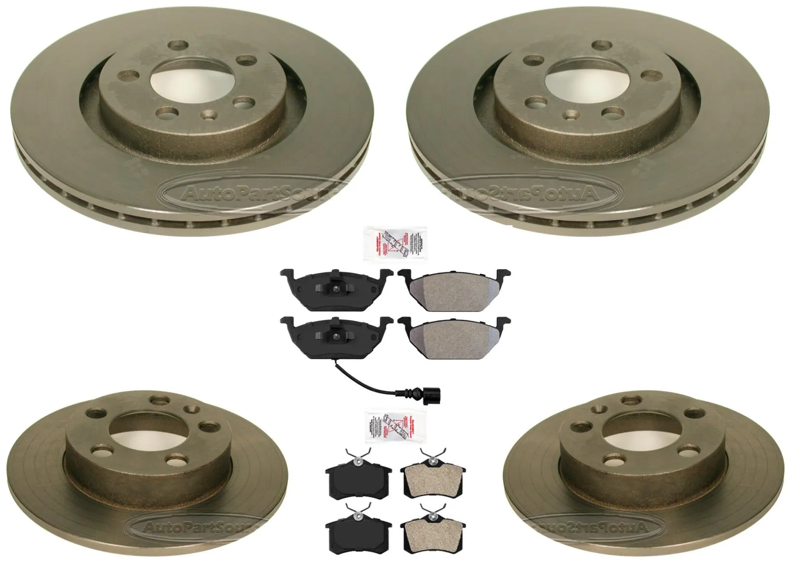 For Volkswagen Beetle 98-09 W/ 280MM Front & Rear Performance Rotors Brake Pads