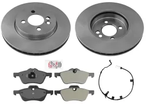 Front Disc Brake Rotors Pads Sensors for Mini Cooper Base Hatchback 2007-2008